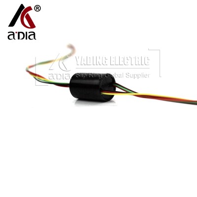 mini electrical capsule slip rings small model SR012-2S 2 cable 2A signal transmission